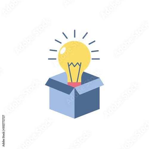 bulb idea box school education learning flat style
