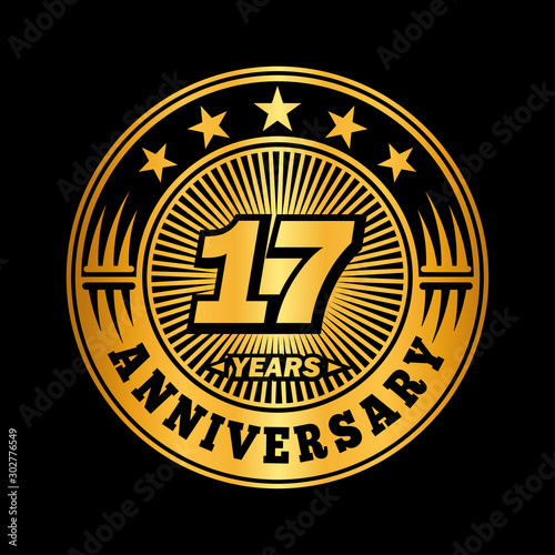 17 years anniversary celebration logo design. Vector and illustration.