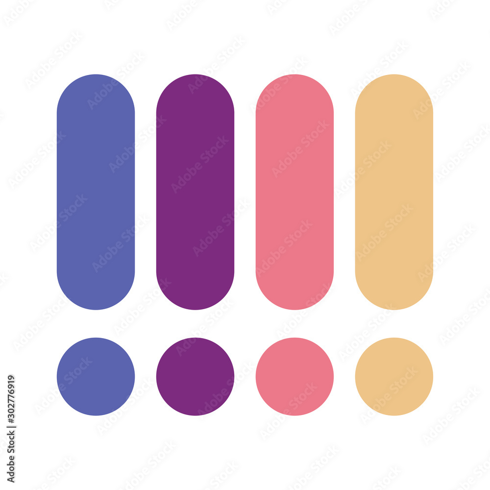 Colour palette vector illustration set Colour palette vector illustration set