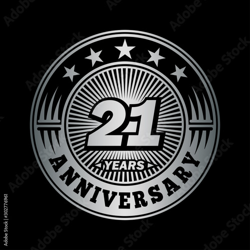 21 years anniversary celebration logo design. Vector and illustration.