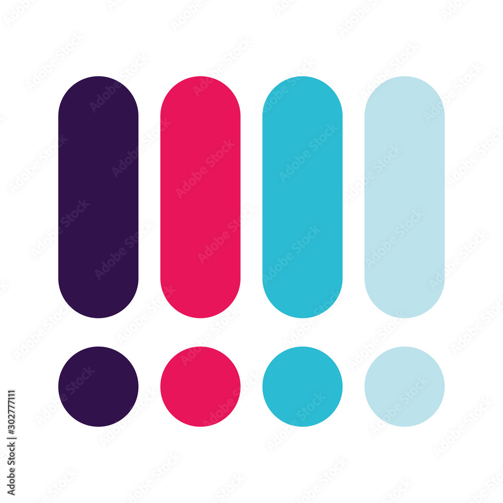 Colour palette vector illustration set