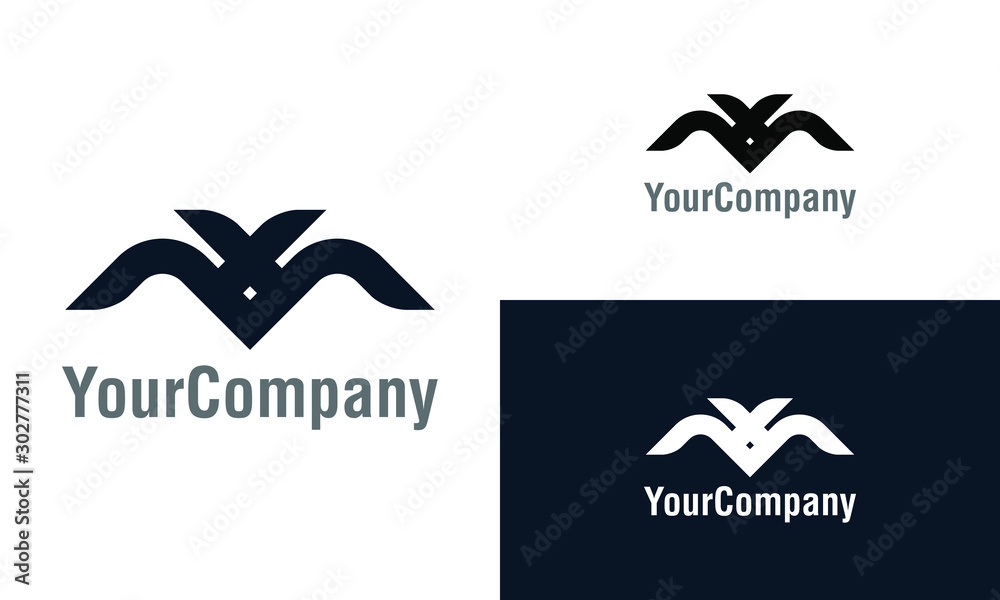 Creative wing and abstract eagle logo design template. Creative vector emblem, for icon or design concept.