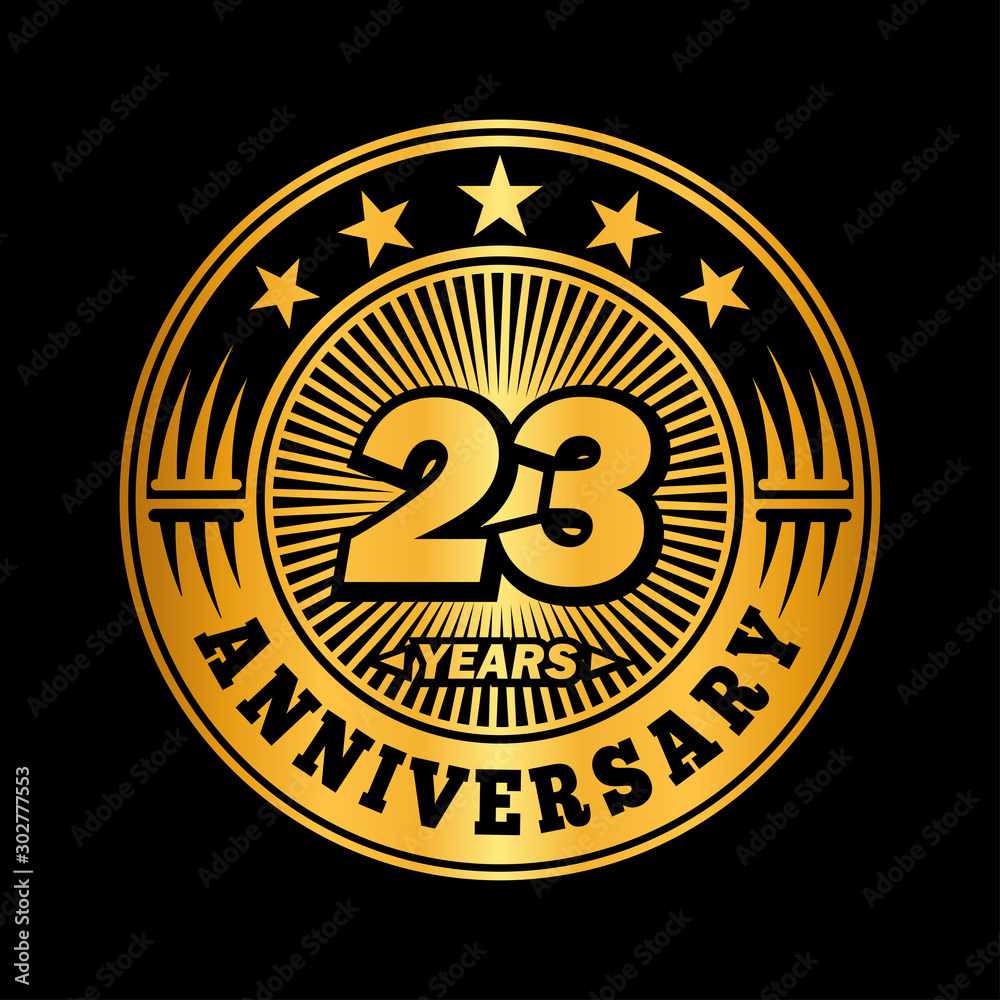 Fototapeta premium 23 years anniversary celebration logo design. Vector and illustration.
