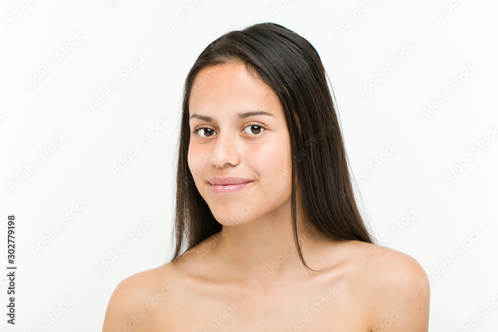 Close up of a beautiful and natural hispanic young woman Close up of a beautiful and natural hispanic young woman