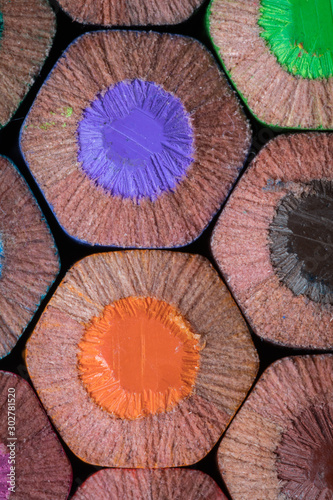 background of colored pencils