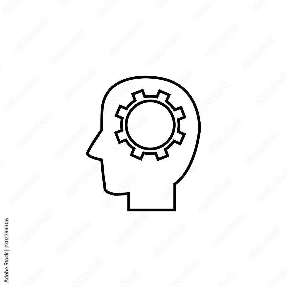 head brain gear solution idea icon line style head brain gear solution idea icon line style