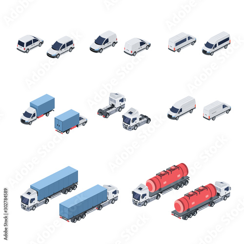 Transport vector 3d isometric, color web icon, new flat style. Creative illustration design, idea for infographics.