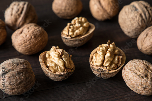 tasty walnuts food background