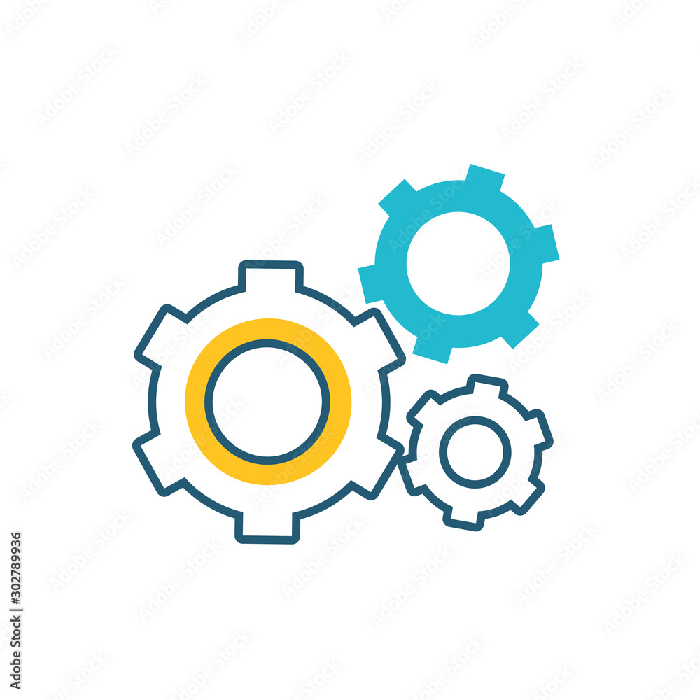 gears machine settings isolated icon gears machine settings isolated icon