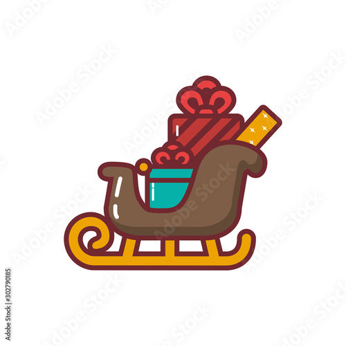 Merry christmas santas sled vector design