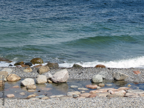 sea shore with rocks