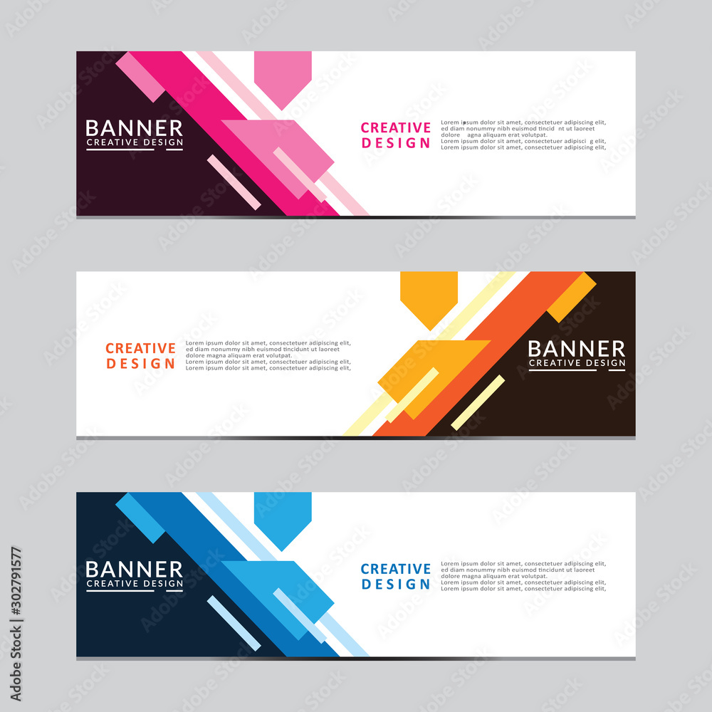 Vector abstract geometric design banner web template. Modern design. Vector illustration Vector abstract geometric design banner web template. Modern design. Vector illustration