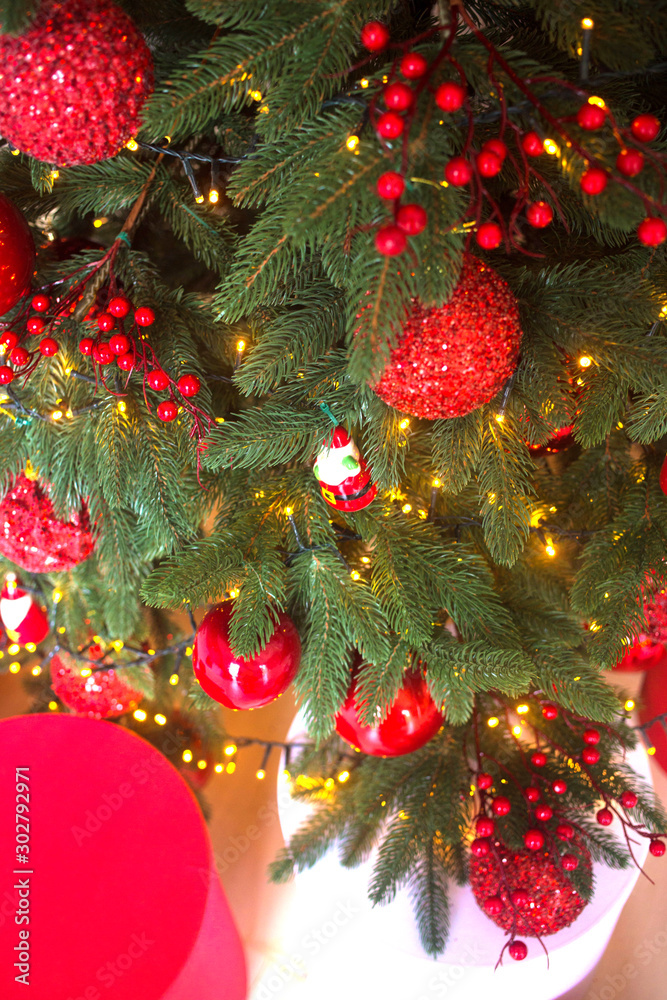 Christmas tree with decor and balls