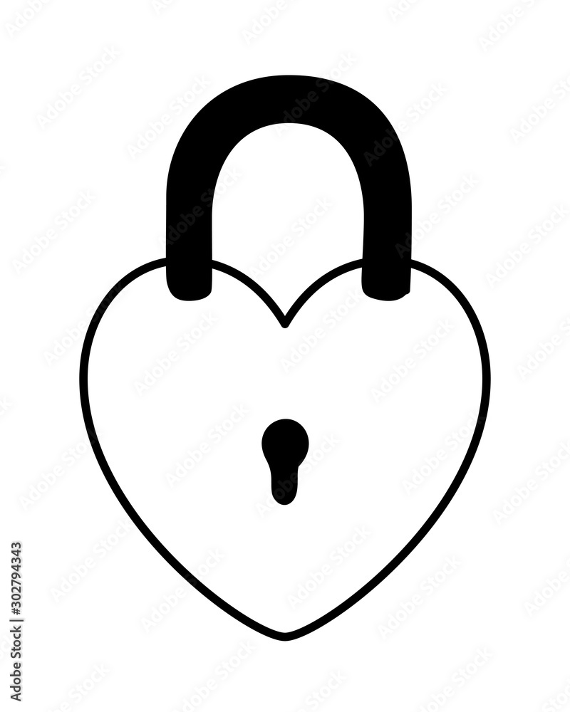 Isolated heart padlock vector design Isolated heart padlock vector design