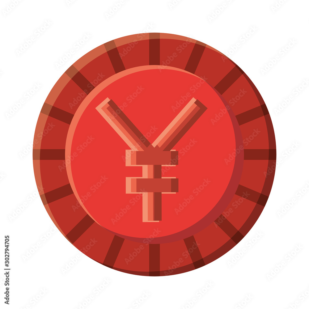 Fototapeta premium Isolated chinese yuan coin vector design