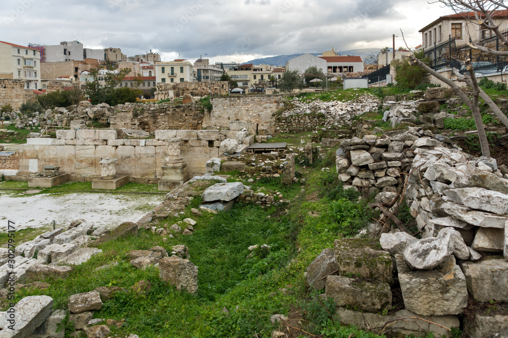 Hadrian Library in Athens, Attica, Greece