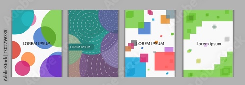 set of abstract backgrounds. recatangle and circle transparant consept portrait backround