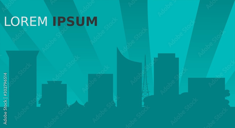 abstract city background. silhouette building skyline