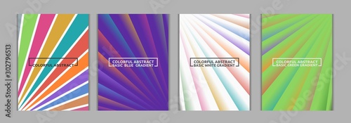 set of abstract backgrounds.  colorful layer line up gradient. modern design