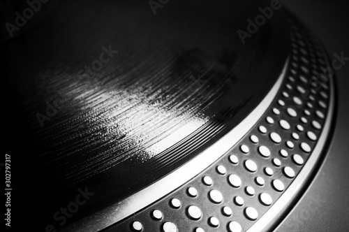 closeup of a vinyl record