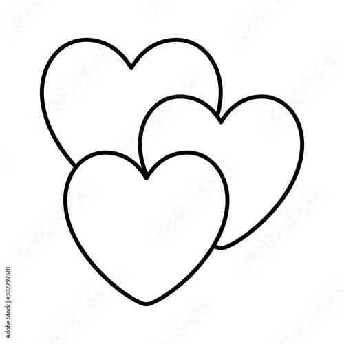 Isolated love hearts vector design