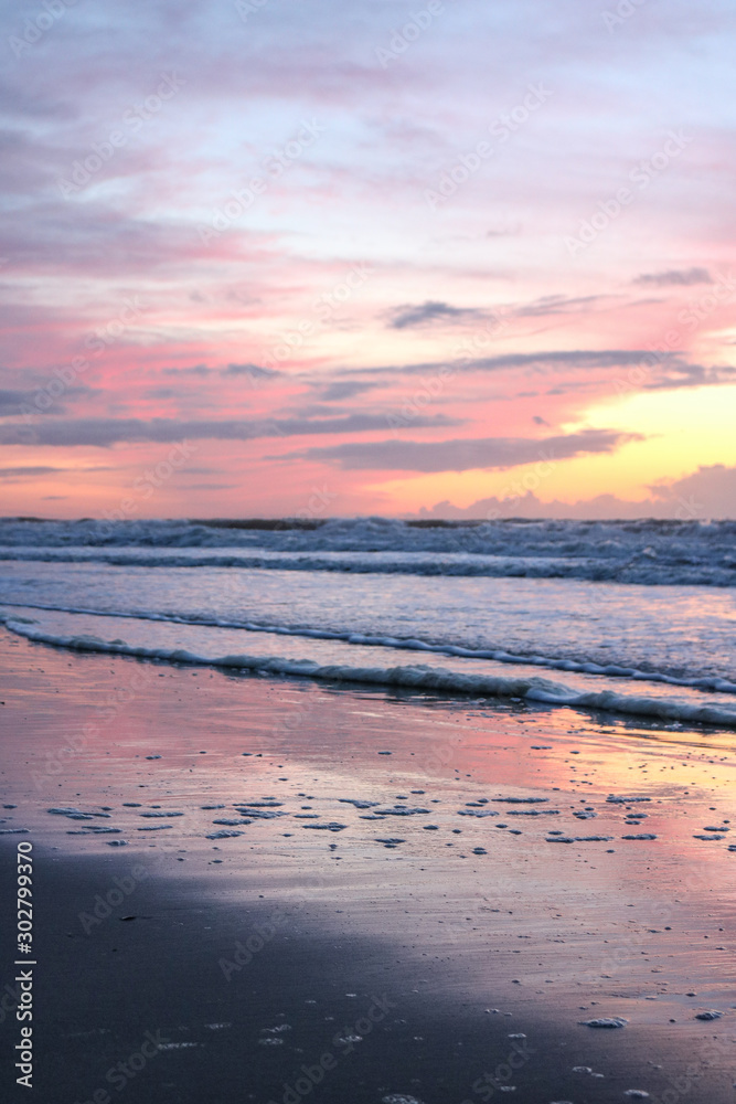 Sunset beach in Katwijk aan Zee, Netherlands