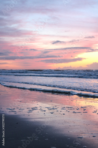 Sunset beach in Katwijk aan Zee  Netherlands