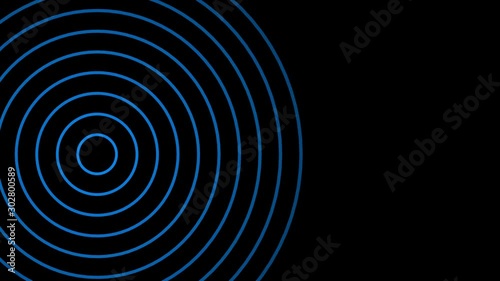 moving blue circle signal waves