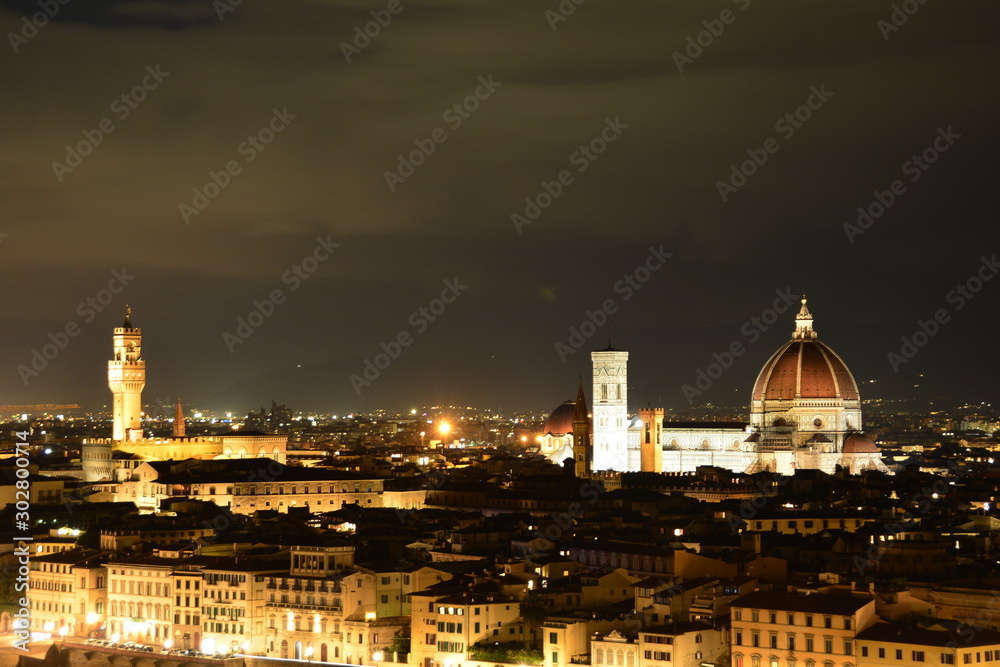 night view of the city of florence italy