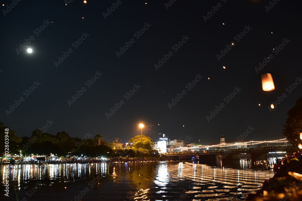 The lantern festival in Chiang mai, Thailand The lantern festival in Chiang mai, Thailand