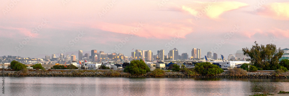 panorama of city of San Diego California USA