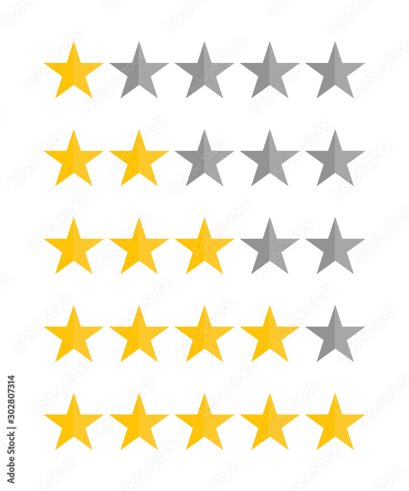 Five stars rating vector illustration.