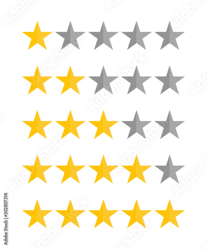 Five stars rating vector illustration.