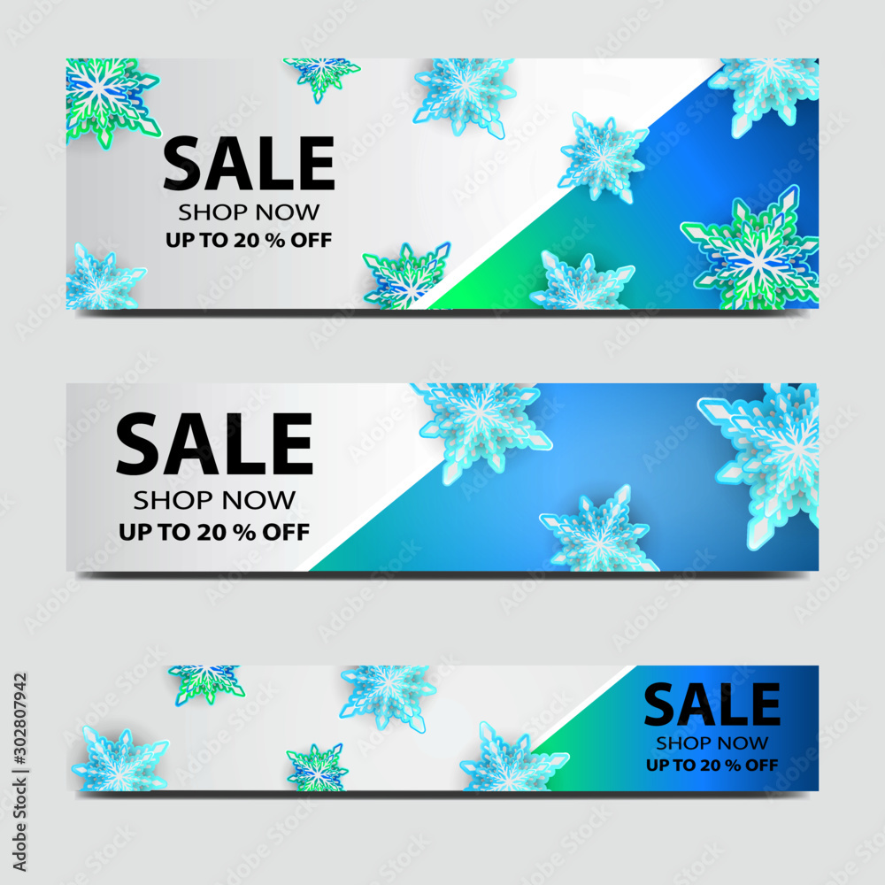 set winter sale banner ads set winter sale banner ads