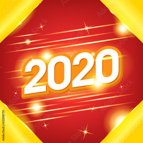 New Year 2020 Design Banner. New Year Poster Design. Shiny Design Banner for New Year Eve
