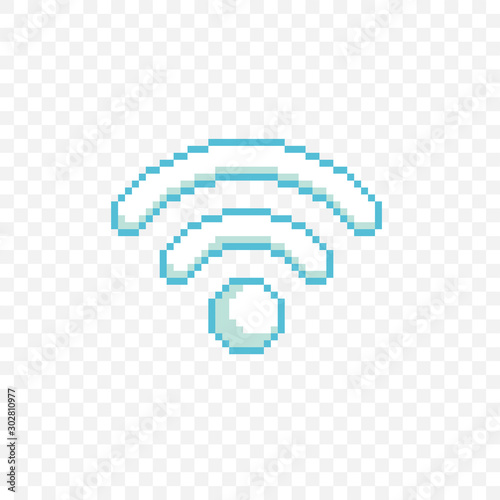 signal wi-fi wave pixel flat vector illustration icon