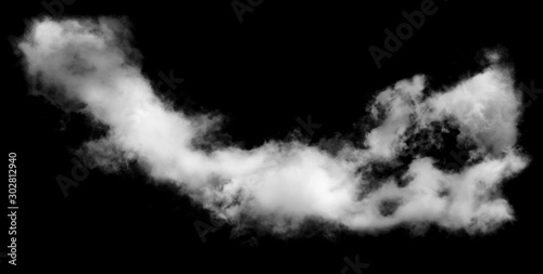 Textured Smoke,Abstract white,isolated on black background