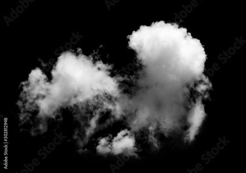 Textured Smoke,Abstract white,isolated on black background