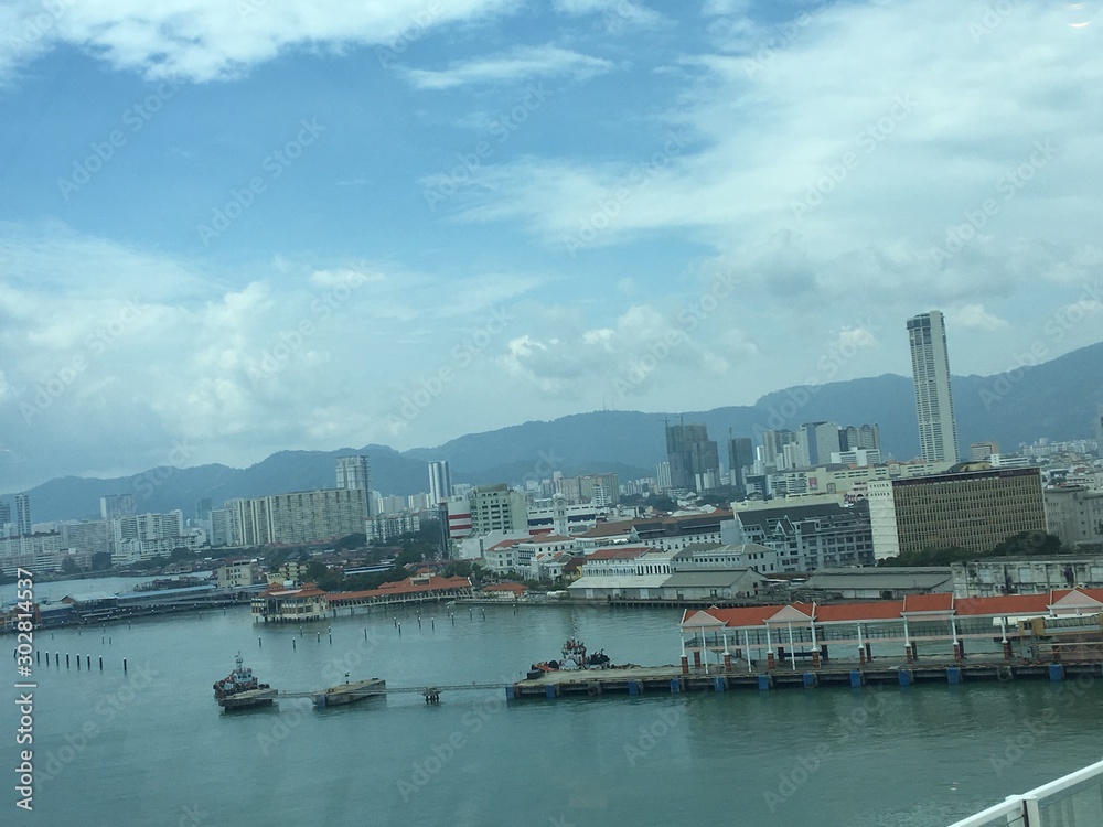 Marina Bay, Singapore City / Singapore - September 9 2019: The Genting Dream Cruise Ship from Singapore to Phuket, Thailand