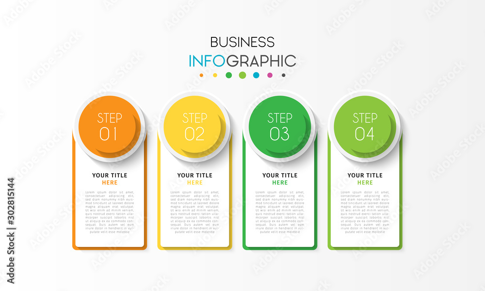 Vector infographic design template with 4 options or steps. Can be used ...