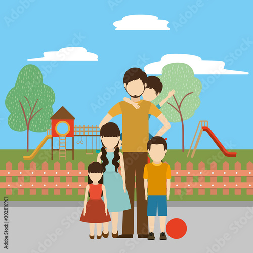 Father with sons vector design