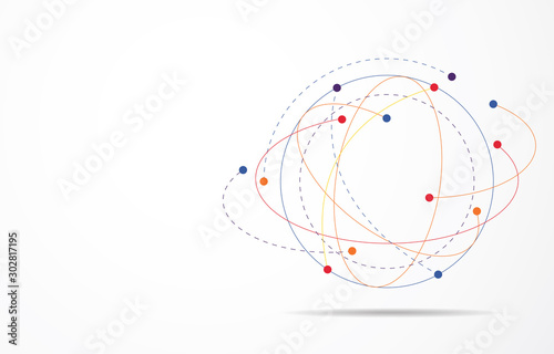 Global network connection. World map point and line composition concept of global business. Vector Illustration