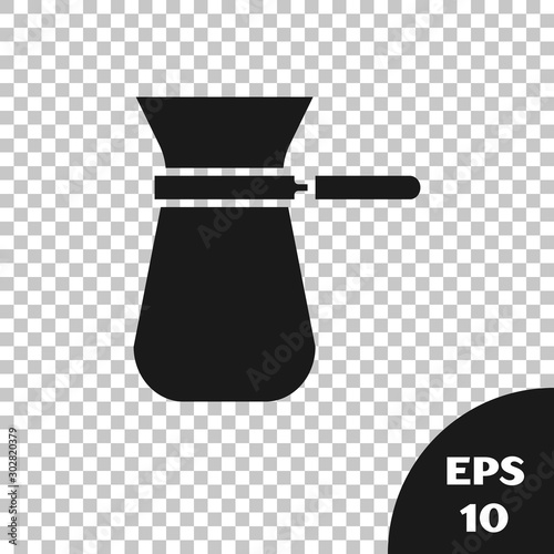 Black Coffee turk icon isolated on transparent background. Vector Illustration