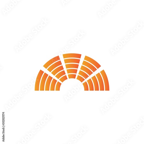 Solar sunrise logo template vector design