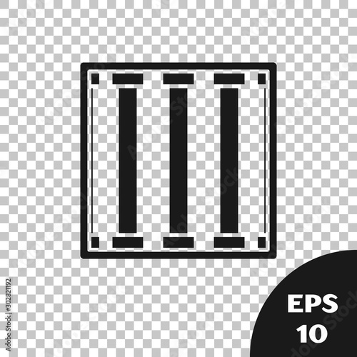 Black Prison window icon isolated on transparent background. Vector Illustration