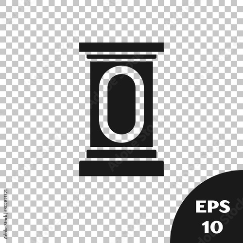 Black Stage stand or debate podium rostrum icon isolated on transparent background. Conference speech tribune. Vector Illustration