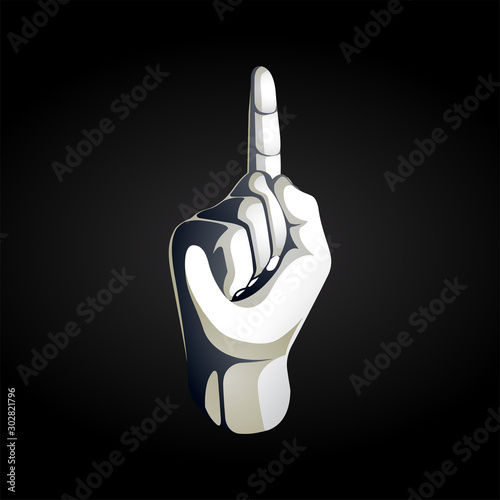  Pointing up human hand sign