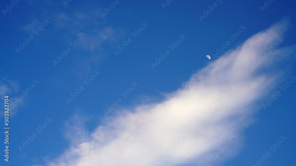 White cloud and blue sky background with copy space White cloud and blue sky background with copy space
