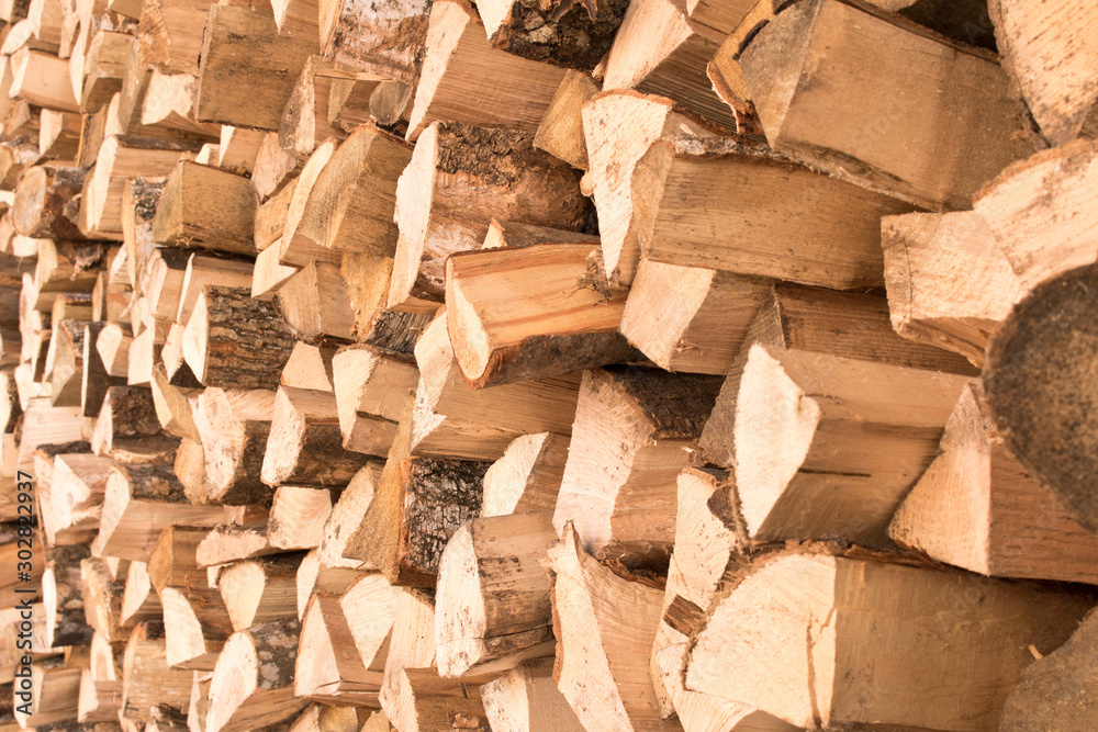 The background texture of a large pile of wood. Close up. Selective focus. The background texture of a large pile of wood. Close up. Selective focus.