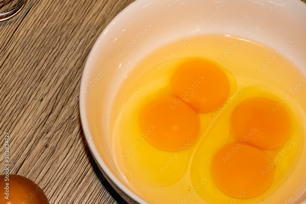 Twin eggs, Double-yolk eggs from chicken. It's two yolks in one egg. Twin eggs, Double-yolk eggs from chicken. It's two yolks in one egg.